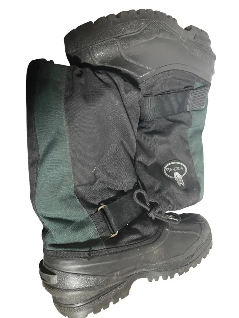 Arctic Tracks Winter Snow Boots Black & Green Insulated Waterproof Outdoor Mens